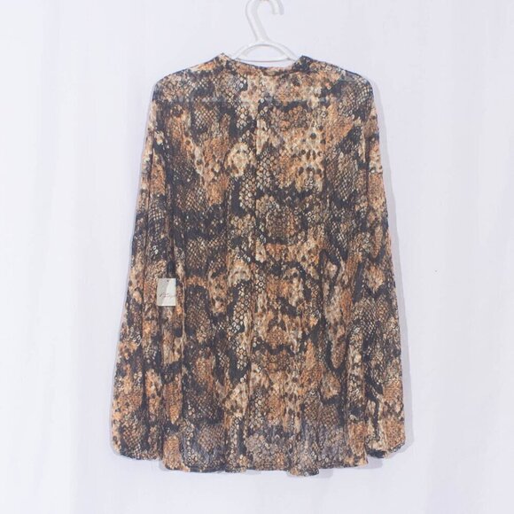 NWT FREE PEOPLE Out For The Night Blouse in Snake Combo Size L - Picture 10 of 15